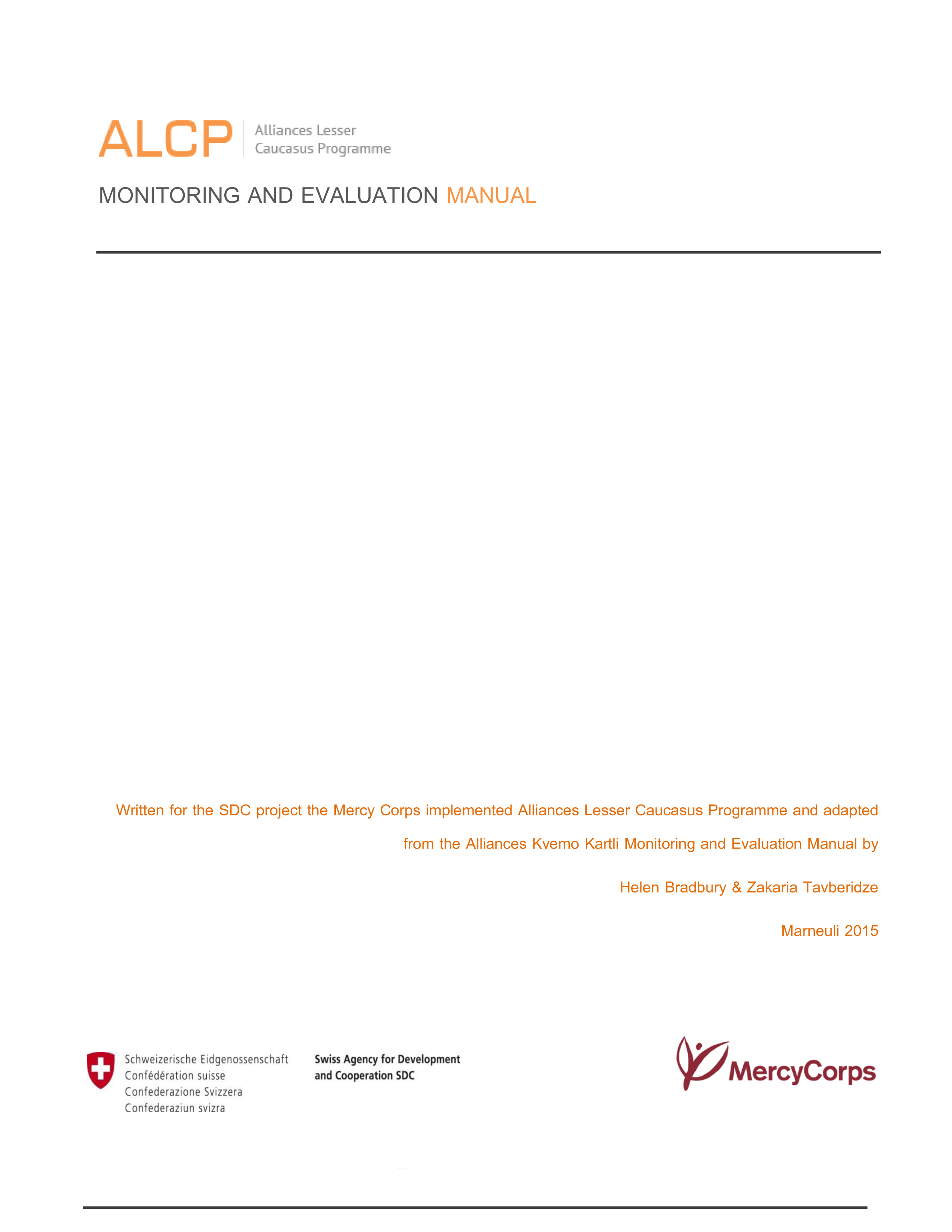 ALCP Monitoring and Evaluation Manual 2015