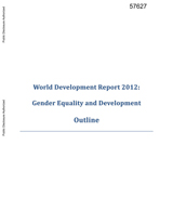 World Bank Report  Gender and Equality in Development 2012
