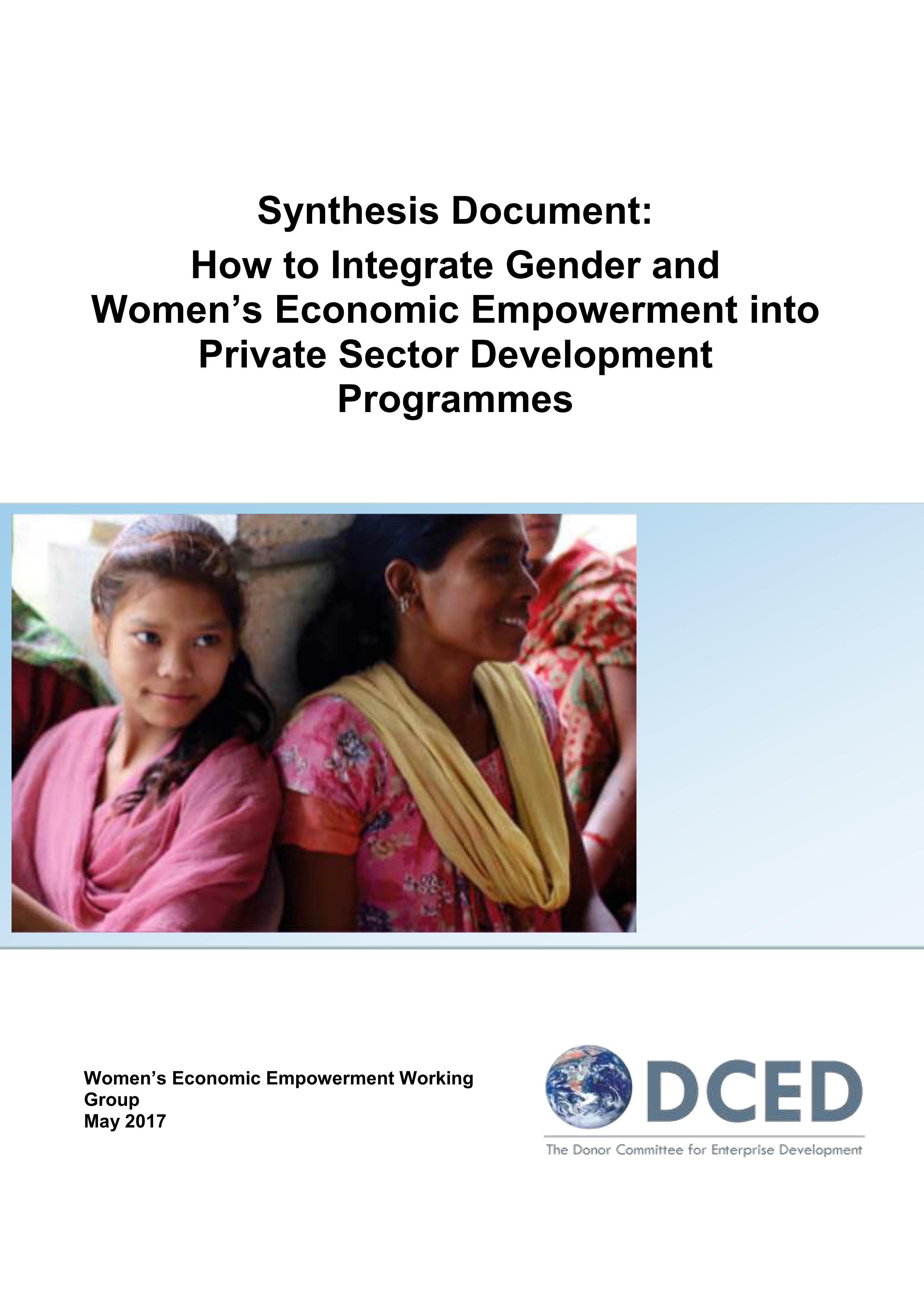 How to Integrate Gender and Women’s Economic Empowerment into Private Sector Development Programmes Women’s Economic