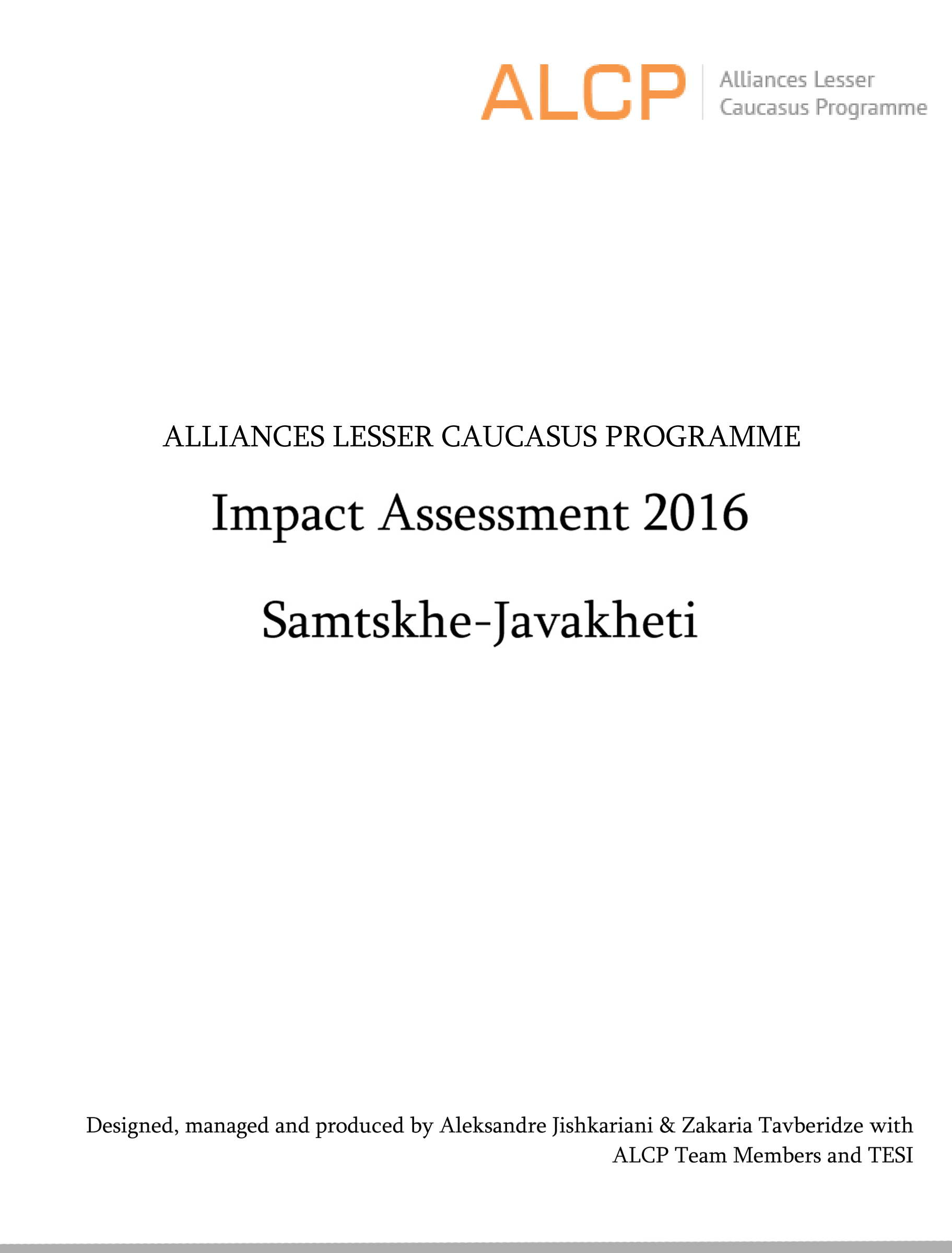 ALCP Impact Assessment 2016 Samtskhe-Javakheti