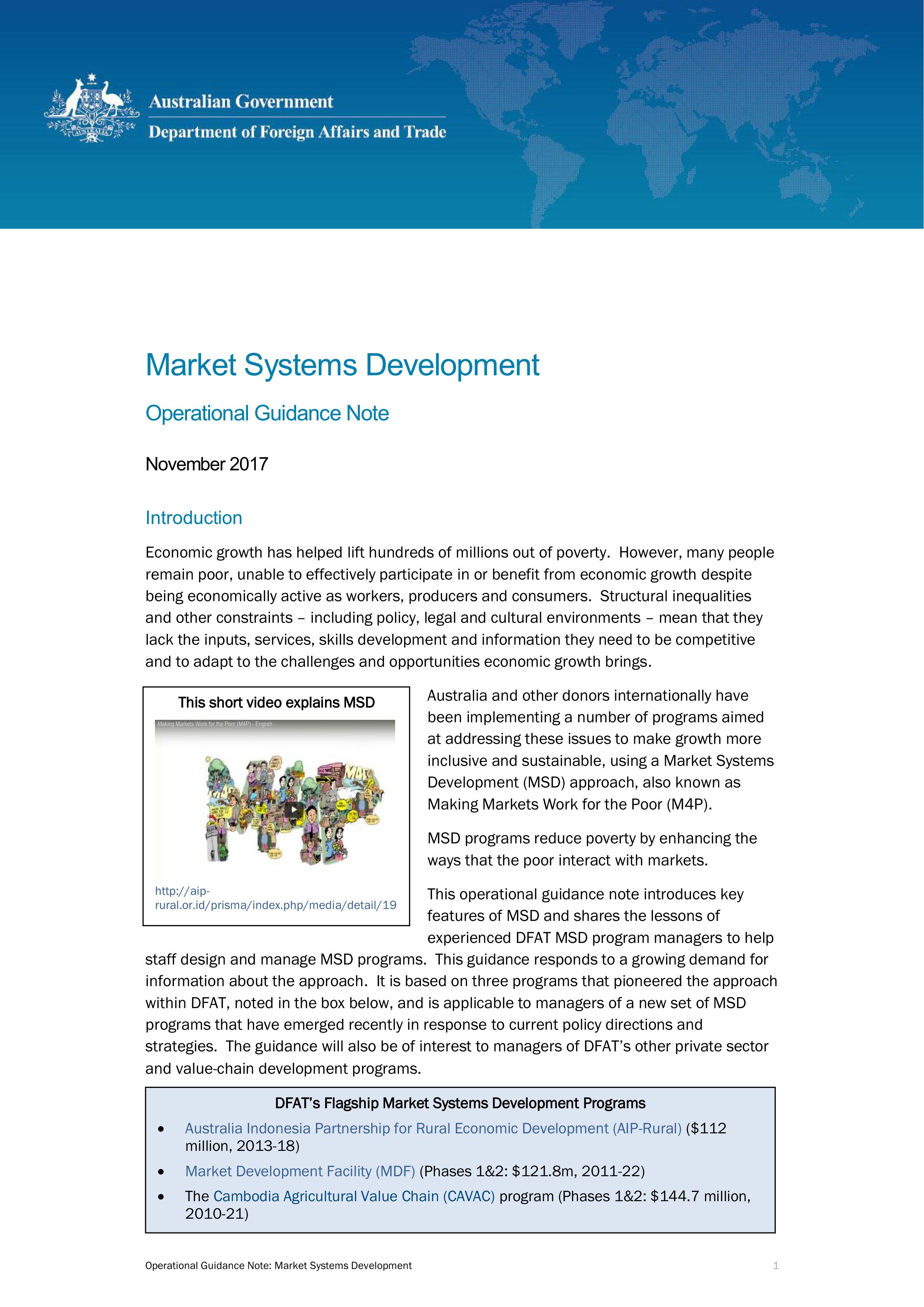 Market Systems Development