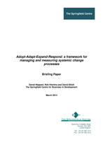 Adopt Adapt Expand Respond Briefing Paper 2014